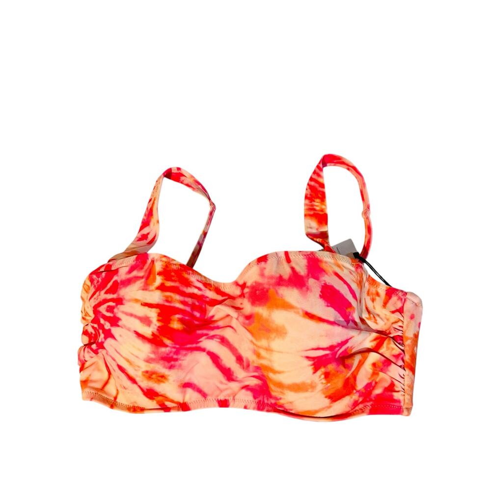 Shade & Shore Tie Dye Light Lift Square Neck Bikini Top Size 36D NWT Multicolor - Picture 2 of 7